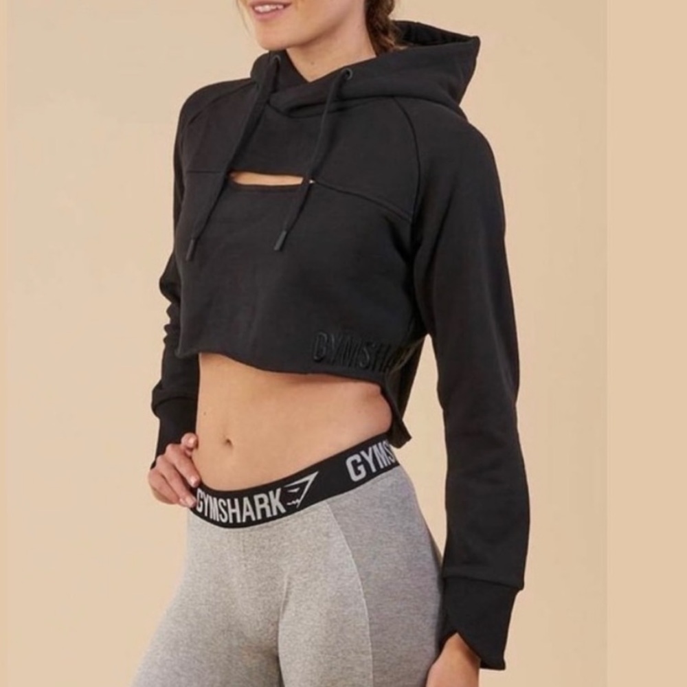 Gymshark black crop hoodie